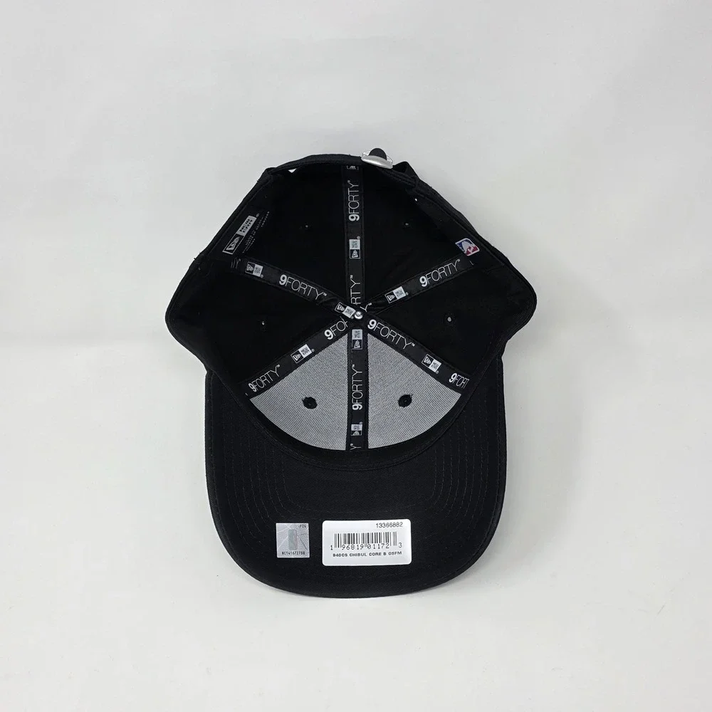 New Era Chicago Bulls Nba 9Forty Snapback Hat Cap Black/White‎ Embroidered Logo
